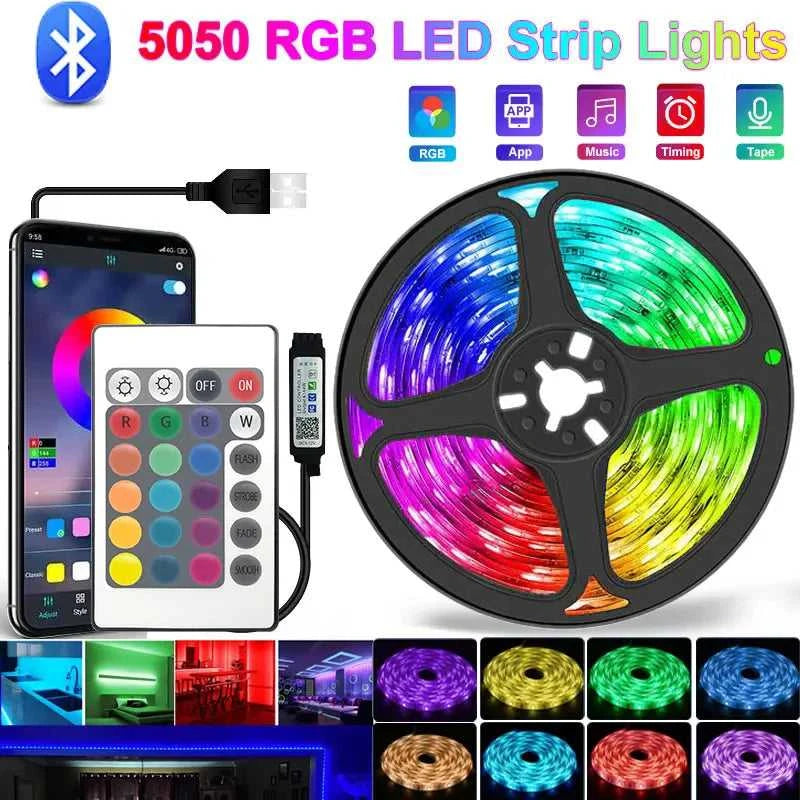 Smart Led Lights Strips 5V 5050 Rgb Ice String Fairy Lights Bar Lighting Bluetooth App Control Adhesive Usb Led Ribbon Tape Lamp The jack market .AU The jack market .AU Home $ 74 136:9131281595#24KEY Bluetooth;200007763:201336100;249:200006305#None Waterproof;380:200746124#30m-1181.1Inch