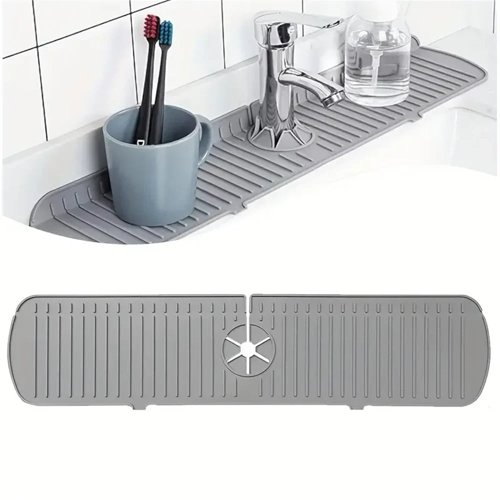 Silicone Drain Mat, Kitchen Faucet Sink Splash Guard, Sink Draining Pad Behind Faucet,For Kitchen & Bathroom Countertop Protect The jack market .AU The jack market .AU Home $ 50 14:29#35CM White