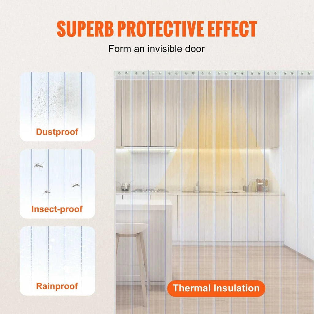 SucceBuy 150/164ft Clear Strip Curtain Ribbed Plastic Durable Door Strips PVC Bulk Roll for Warehouses Factories Supermarkets The jack market .AU The jack market .AU Home $ 163 14:173#150 ft x 8 in;200007763:201336101