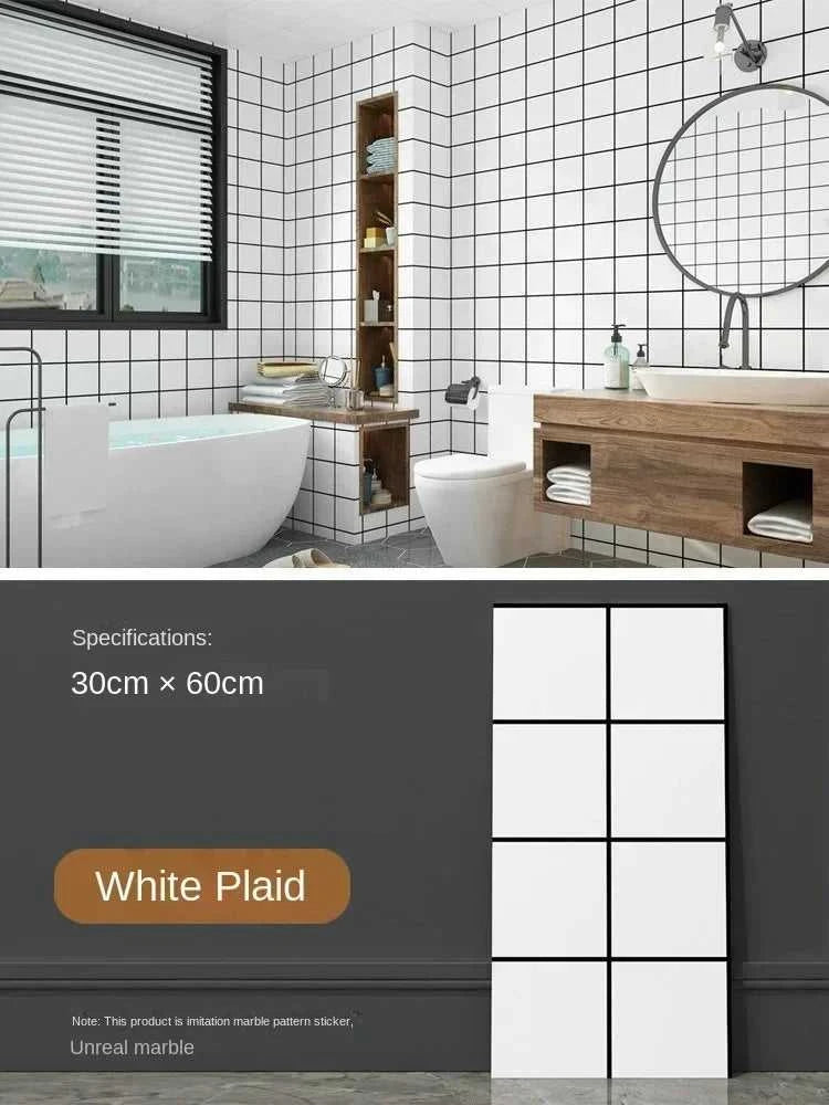 Imitation ceramic tile wall sticker wallpaper self-adhesive bathroom marble sticker self-adhesive background wall wallpaper The jack market .AU The jack market .AU Home $ 113 14:365458#White brick pattern;5:871#30X60CM 20PCS