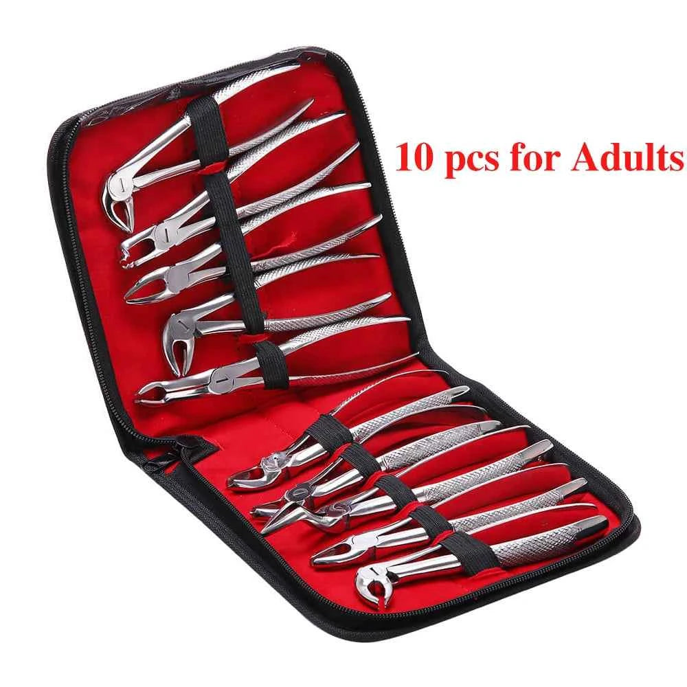 DentalPro Extraction Kit | 7 Child & 10 Adult Forceps | Premium Surgical Stainless Steel Tools for Oral Surgery