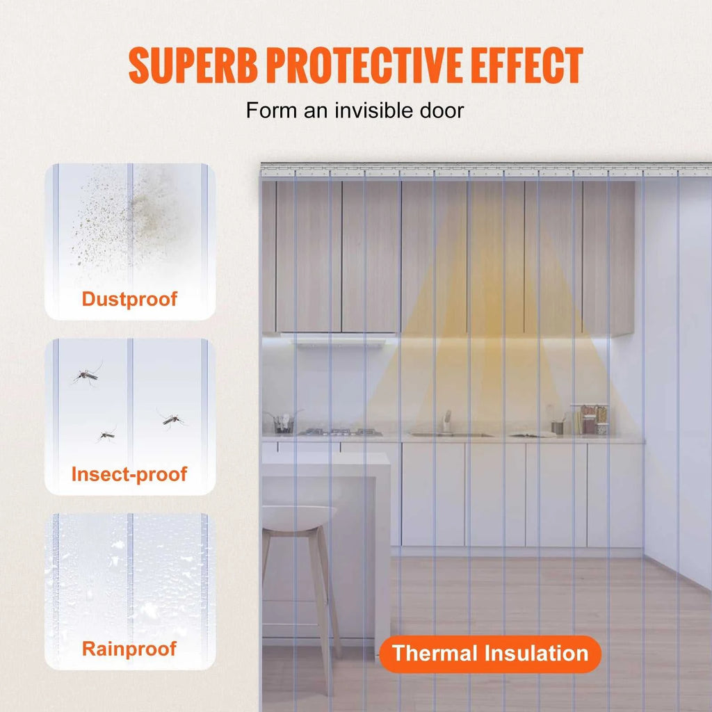 SucceBuy 96" x 96" Strip Curtain 0.08" Thickness Clear Smooth Plastic Door Strips PVC Curtains for Warehouses Walk in Freezers The jack market .AU The jack market .AU Home $ 172 14:202010806#96 x 96in;200007763:201336104