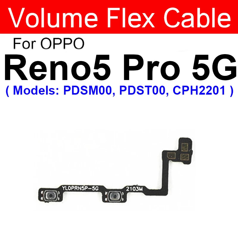 OPPO Power Volume Flex Cable - Durable Replacement for Reno 5, 6, Pro Plus, 6 Lite, 4G & 5G