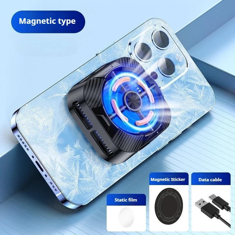 New Mobile Phone PUBG Game Cooler Semiconductor AI Temperature Control with RGB Light Magnetic/Back Clip Cooling Radiator