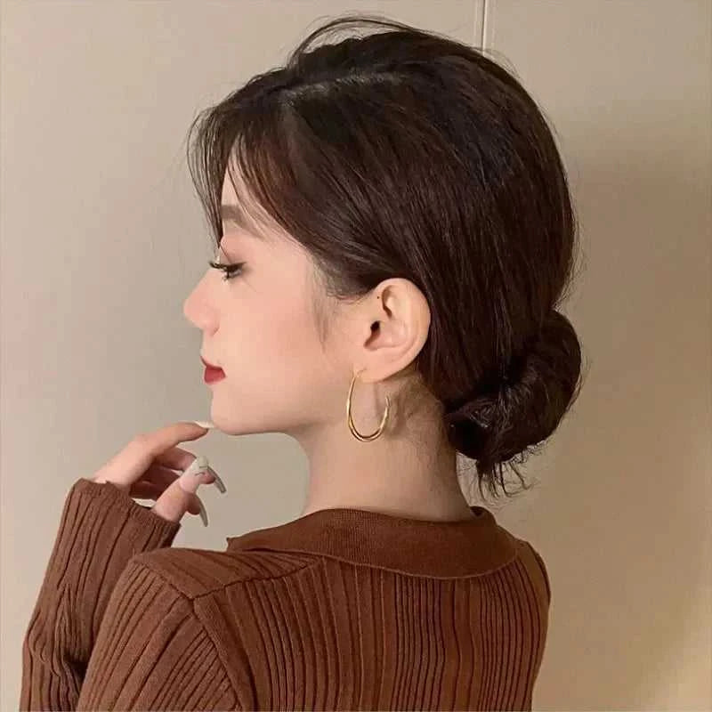 Gold Color Needle Geometric Oval Hoop Earrings for Women Simple Desgin Earrings Party Wedding Jewelry Hot Sale Hot Sale The jack market .AU The jack market .AU Jewellery & Chains $ 50 200001034:361187#Silver-J1