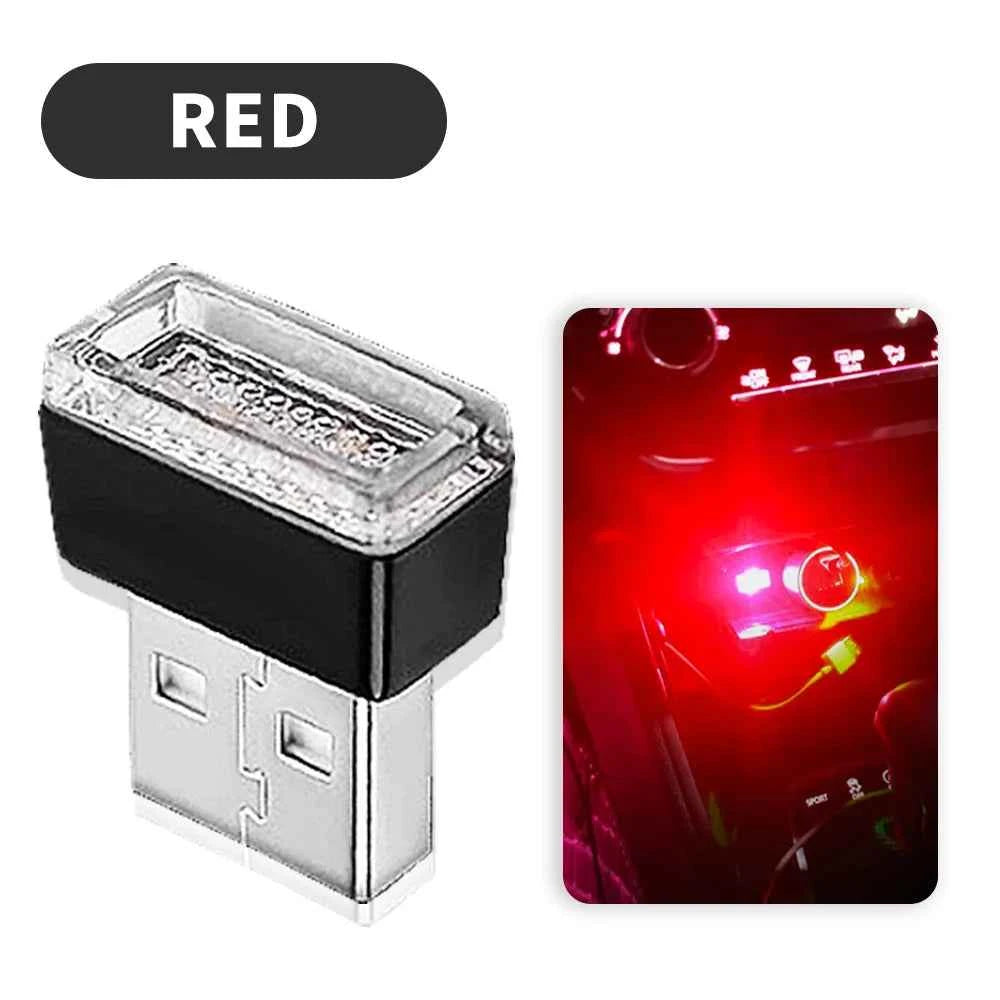 2PCS USB LED Car Light Interior Mini Atmosphere Light Emergency Lighting Light PC Auto Colorful Decorative Lamp