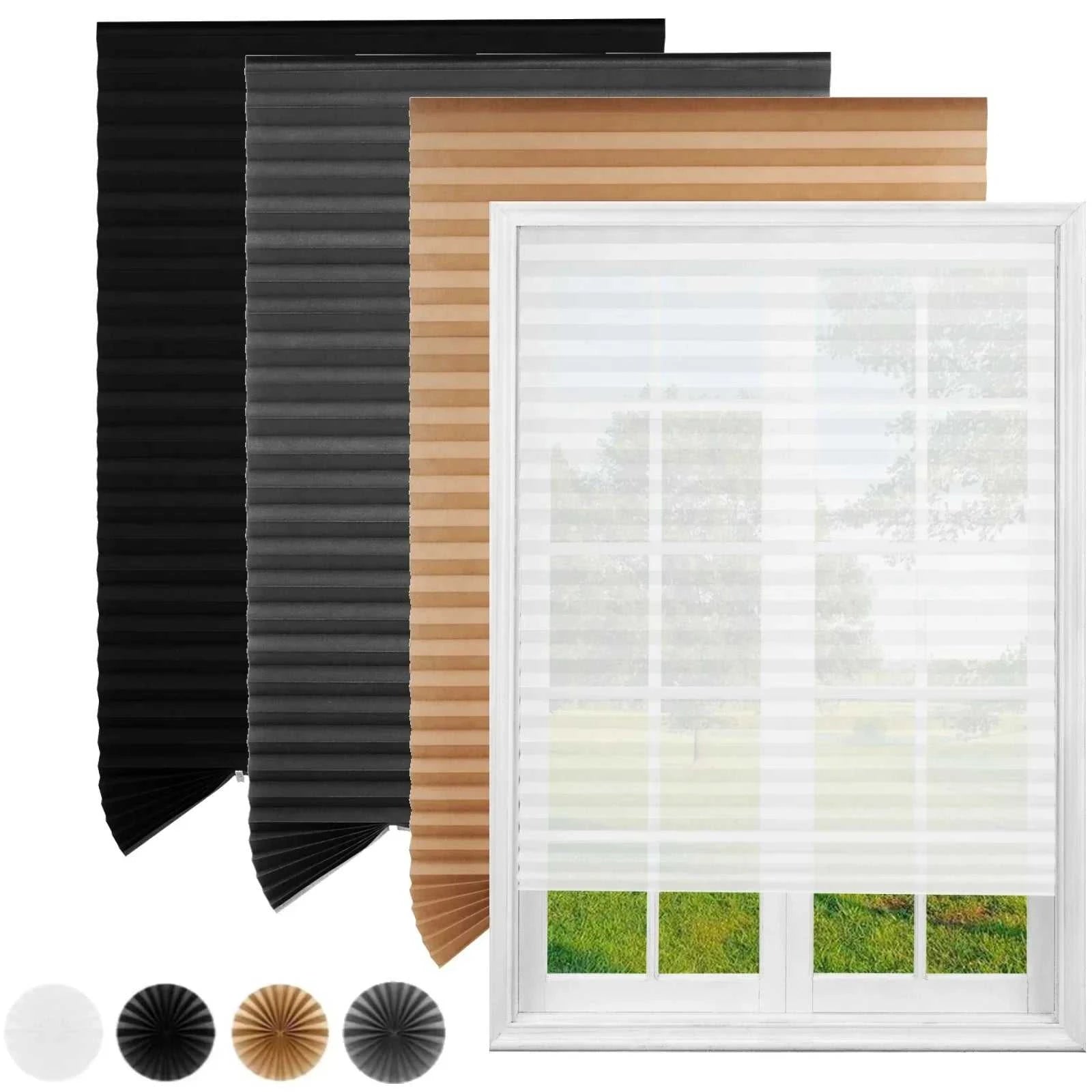 Window Blind Self Adhesive Pleated Blinds Cordless No Drill Light Filtering Bedoom Darkening Blackout Shades for Home Travel The jack market .AU The jack market .AU Home $ 53 14:201504127#Grey Full blackout