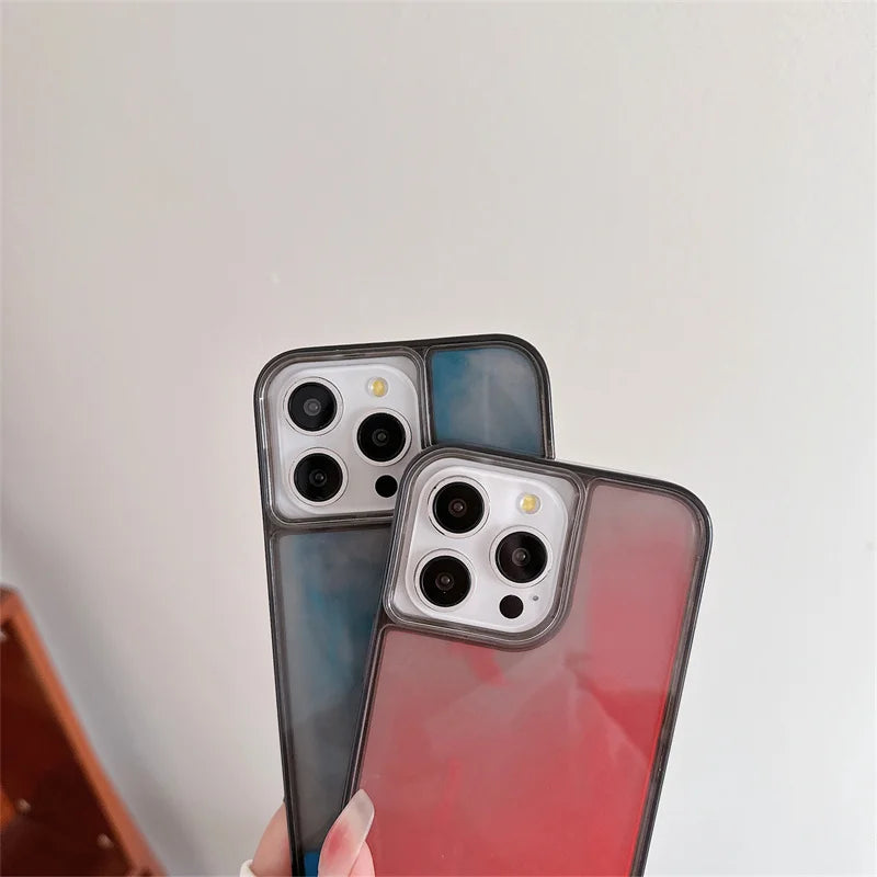 Luminous Quicksand Case for iPhone 15/16/17 Pro Max - Glow-in-the-Dark Luxury Shell with Shiny Sparkles