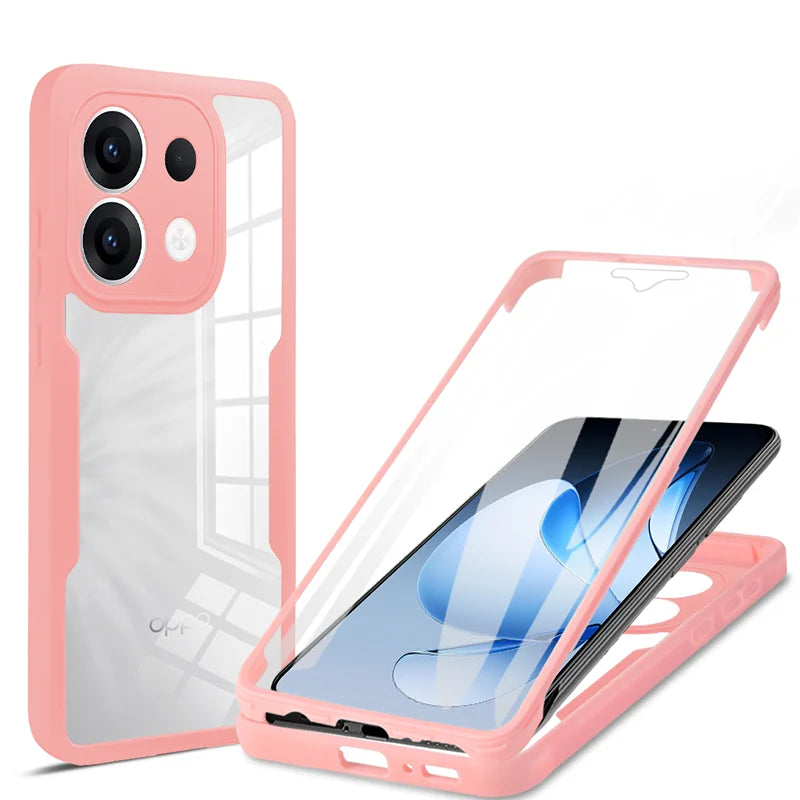 OPPO 360 Full Body Heavy Duty Case - Double-Sided Transparent Soft Cover for Reno 4Z, 5 Lite, 5Z, 7 & 5G