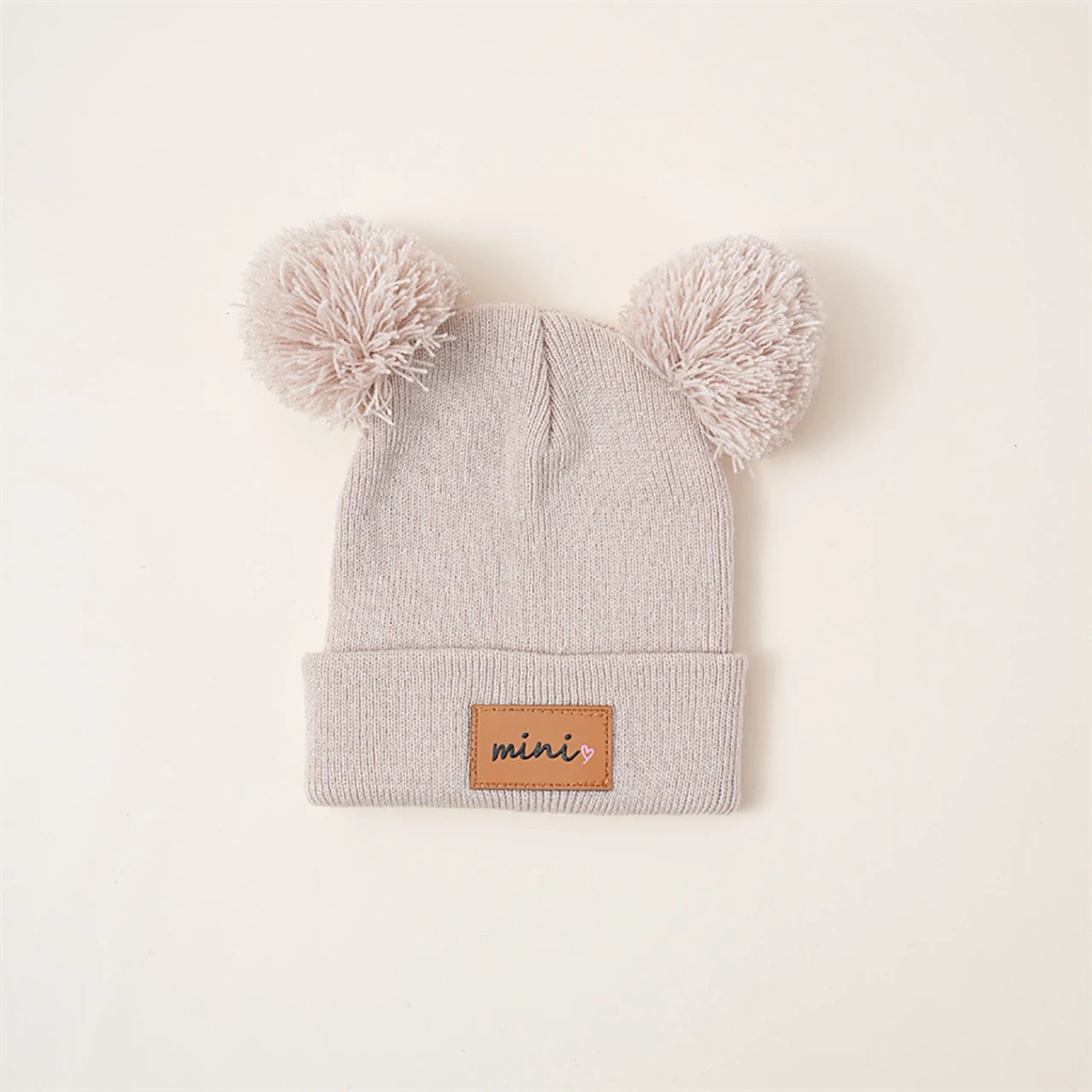 Cute Double Pompom Baby Hat Winter Warm Knitted Hat For Boys Girls Solid Color Soft Infant Toddler Cap Beanies