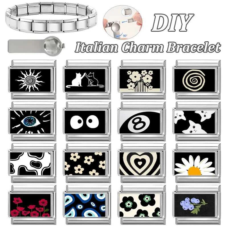 Creative Black Series Cute Rabbit Cat Heart Star Eye Lips Italian Charm Links Fit 9mm Stainless Steel Bracelet DIY Making Gifts The jack market .AU The jack market .AU Jewellery & Chains $ 52 200001034:200003757#A14;200007763:201336100