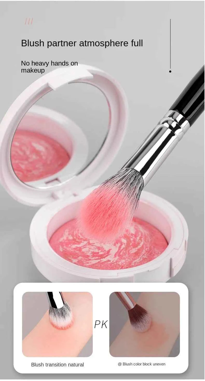 Goat Hair Blusher Brush Mimics Fingertip Aplication Stippling Powder Blusher Makeup Brushes Goat Hair Blush Make Up Tools