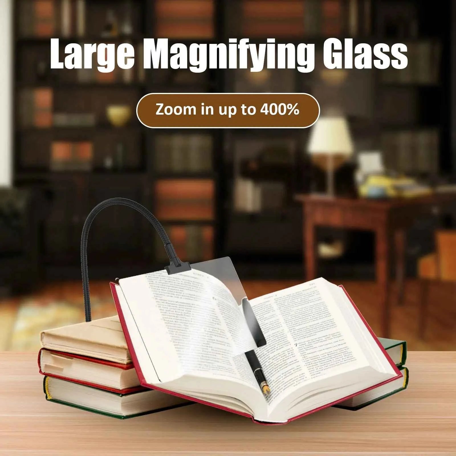 MagnifyPro Full-Page Magnifier - 4X & 5X Flexible Hands-Free Lens for Effortless Reading & Enhanced Clarity for All Ages