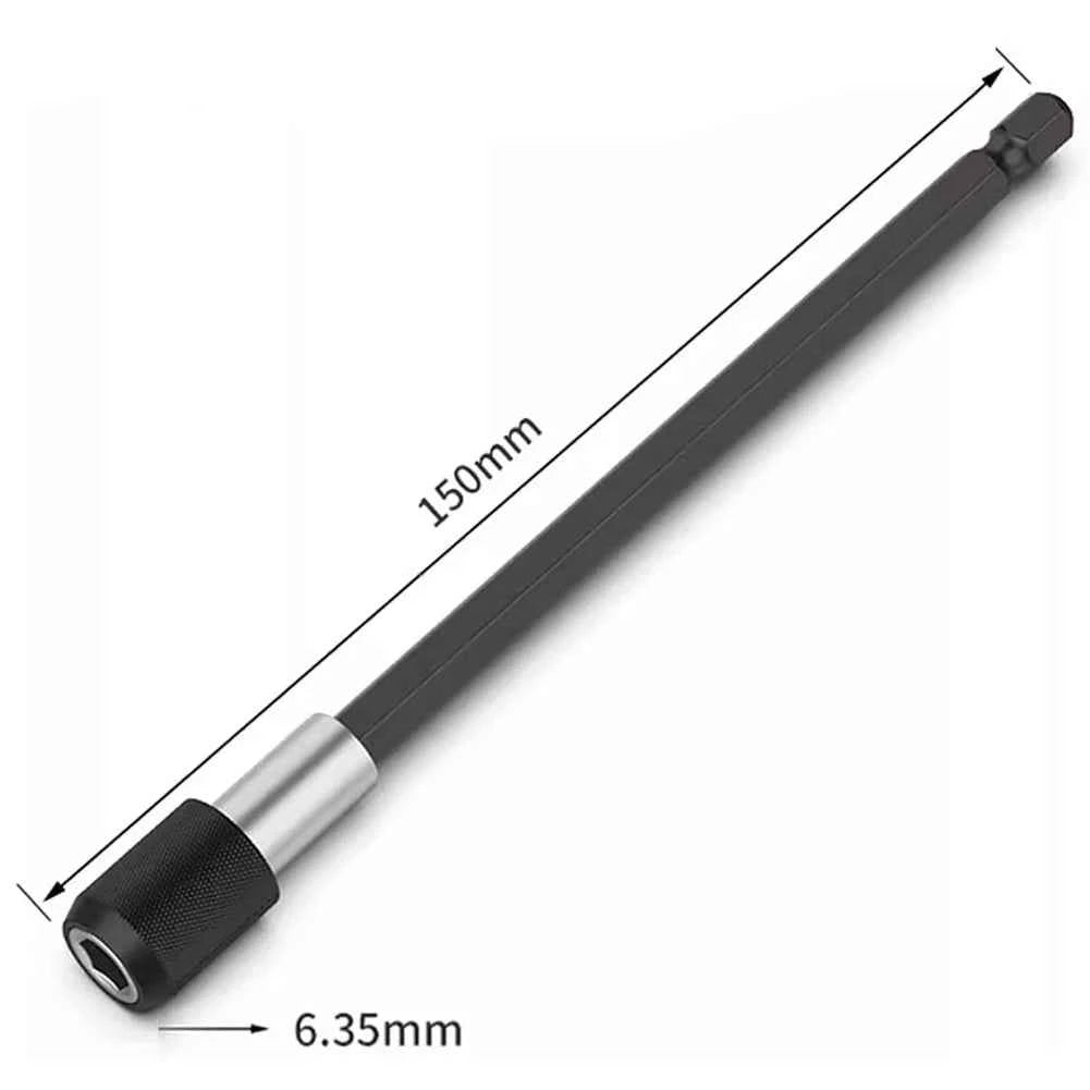 BrandName Self-Locking Hex Shank Screwdriver Bit Holder - Quick Release Magnetic Extension Rods (60/100/150mm)
