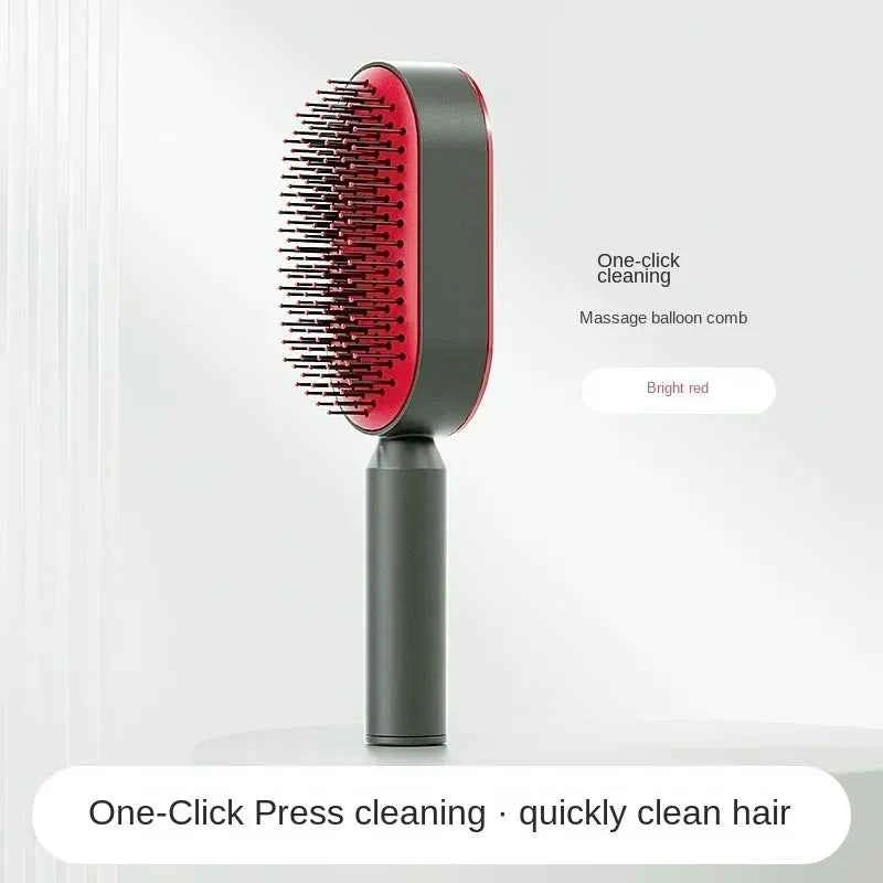 Self-Cleaning Hair Brush for Women | One-Key Airbag Massage & Anti-Static Comb | Effortless Hair Care