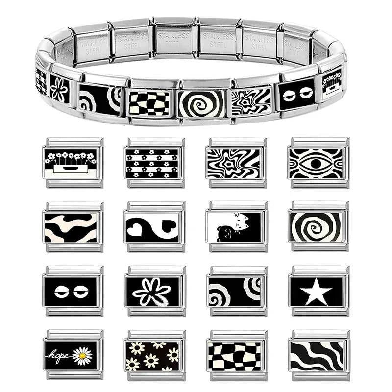 Creative Black Series Cute Rabbit Cat Heart Star Eye Lips Italian Charm Links Fit 9mm Stainless Steel Bracelet DIY Making Gifts The jack market .AU The jack market .AU Jewellery & Chains $ 52 200001034:200003757#A14;200007763:201336100