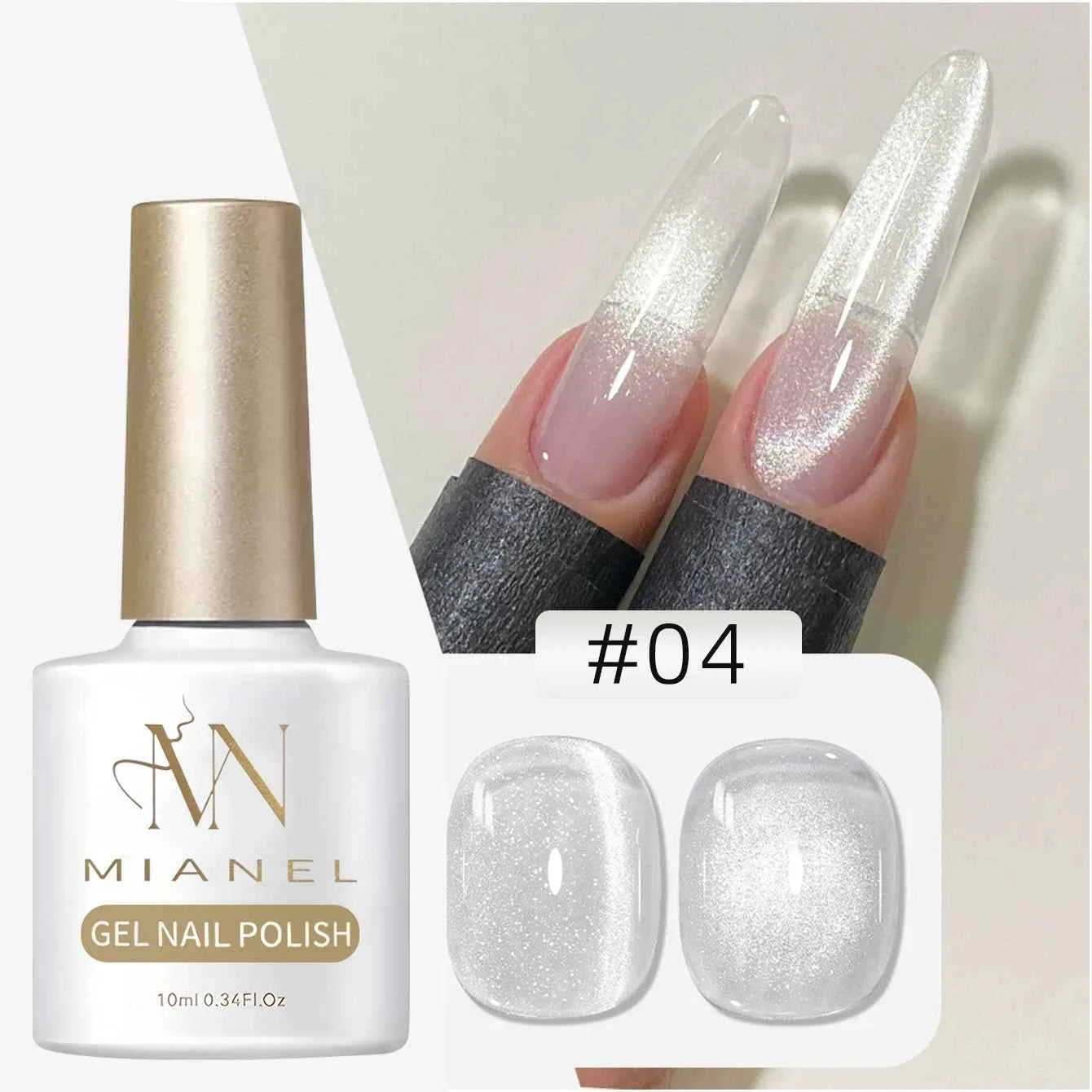 10ML 1-8pcs 2026 New Style Clear Universal White Glass Beads Cat Eye Magnet Gel Nail Polish Suitable For Toe Nails White Nails