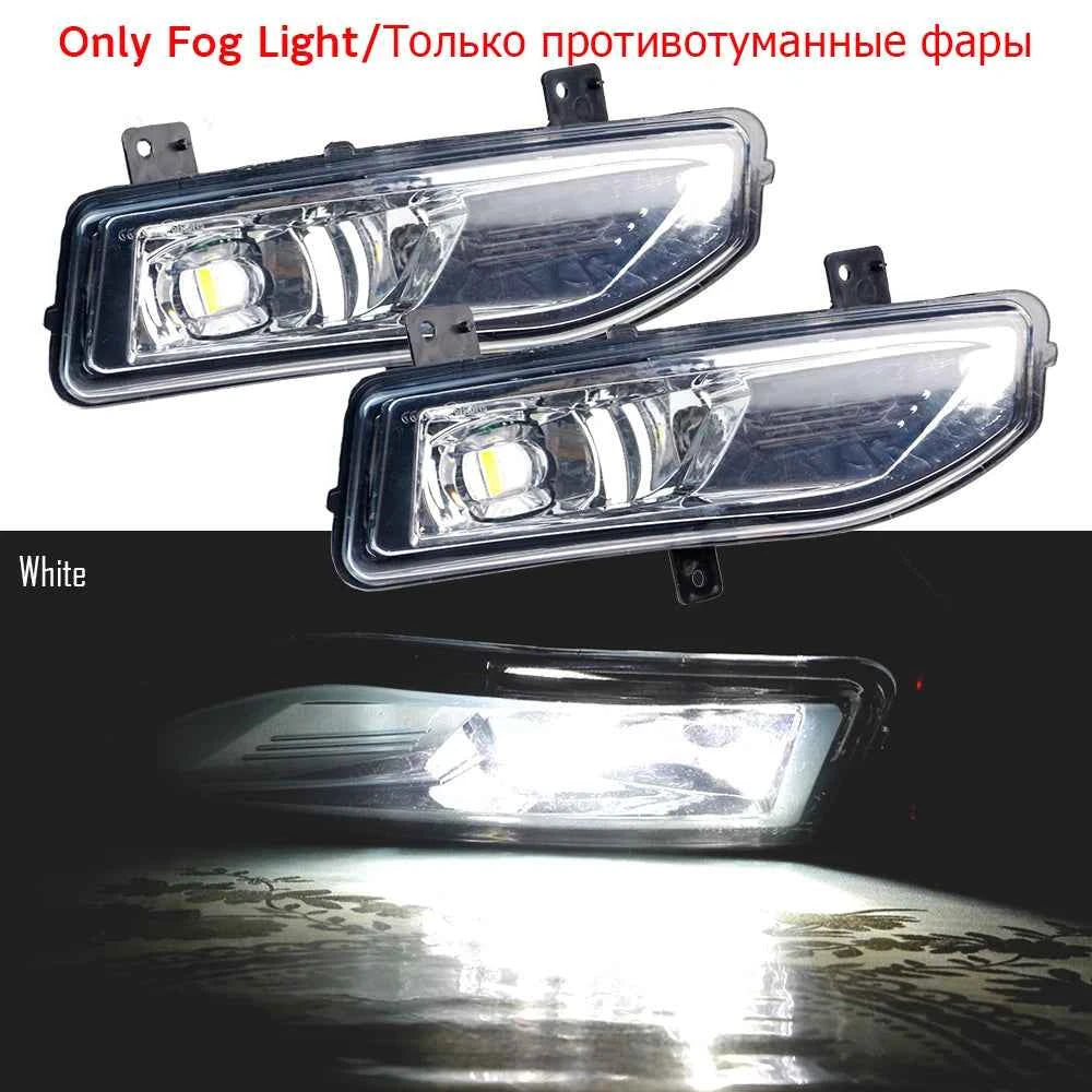 2 Pieces 30W 4000LM Car Passenger + Driver LED Lens Fog Light Assembly H11 For Nissan Versa Sedan 2020 2021 2022 2023 2024 2025