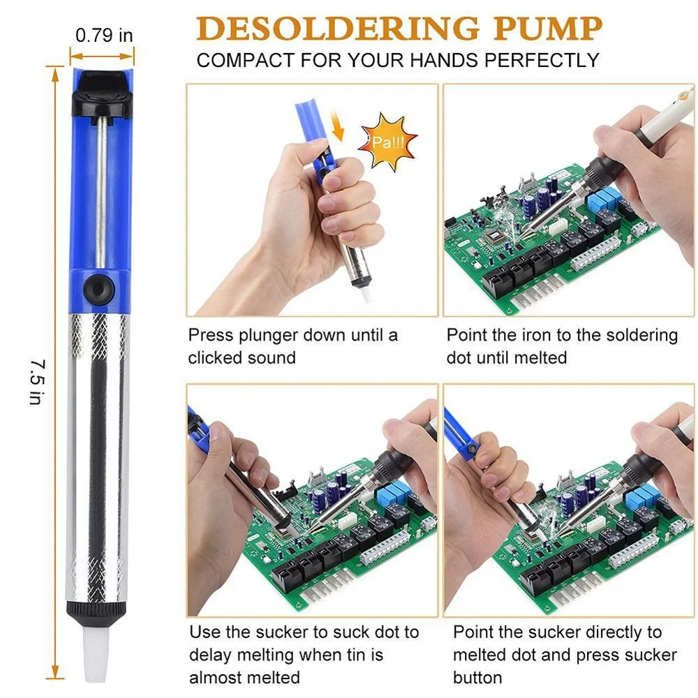 SolderPro 15-in-1 Adjustable Temperature Soldering Iron Kit - 220V 60W with EU Plug