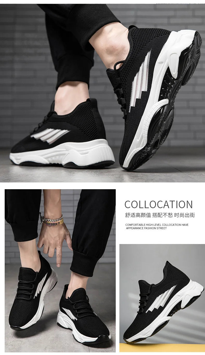Men Elevator Shoes Fashion Outdoor Casual Sneakers Height Increase Shoes for Men Height Increase Insole 8CM Lift Platform Shoes