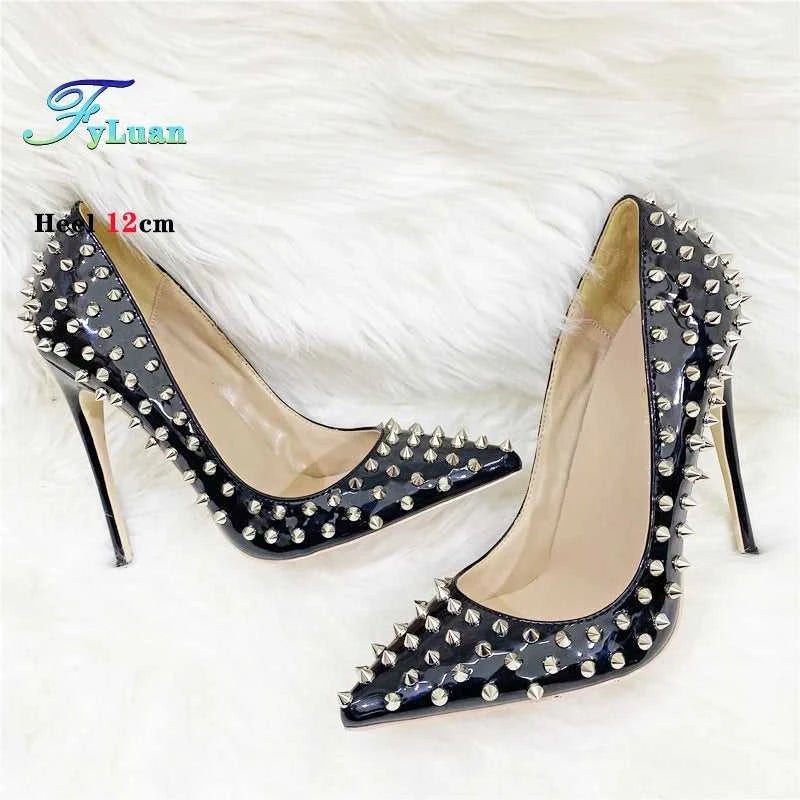 Super Thin Heel 8 10 12CM Sexy All Spikes Rivets Women Pumps Pointed Toe Super High Heels Party Nightclub Fashion Shoes Size 46 The jack market .AU The jack market .AU Step Up Your Style: Trendy Shoes for Every Occasion! $ 117 14:173#As Picture Shown;200000124:100010483