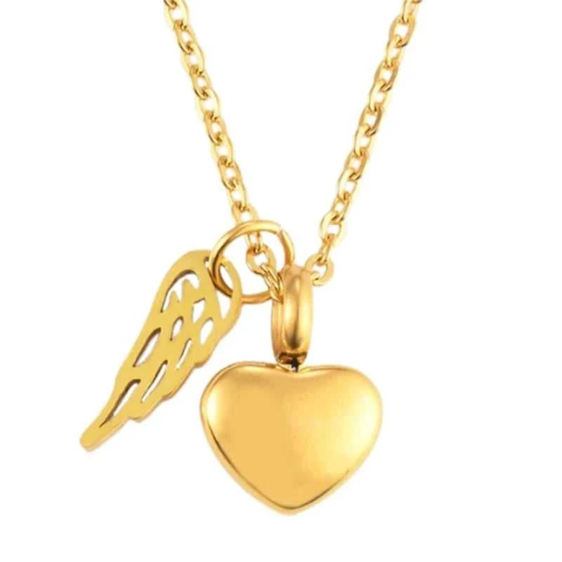 Fashion Heart with Angel Wings Ashes Urn Necklace Cremation Stainless Steel Memorial Pendant Keepsake Jewelry Gift The jack market .AU The jack market .AU Jewellery & Chains $ 51 200001033:200003758#Rose Gold Customized