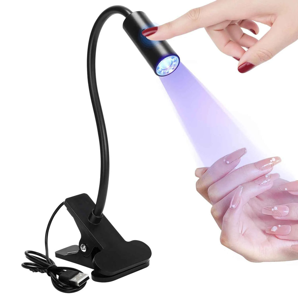 UV LED Light for Nails Polish Drying Lamp 360° Flexible Clip-on Desk Clip Mini USB Portable Nail Dryer Manicure Salon Tools