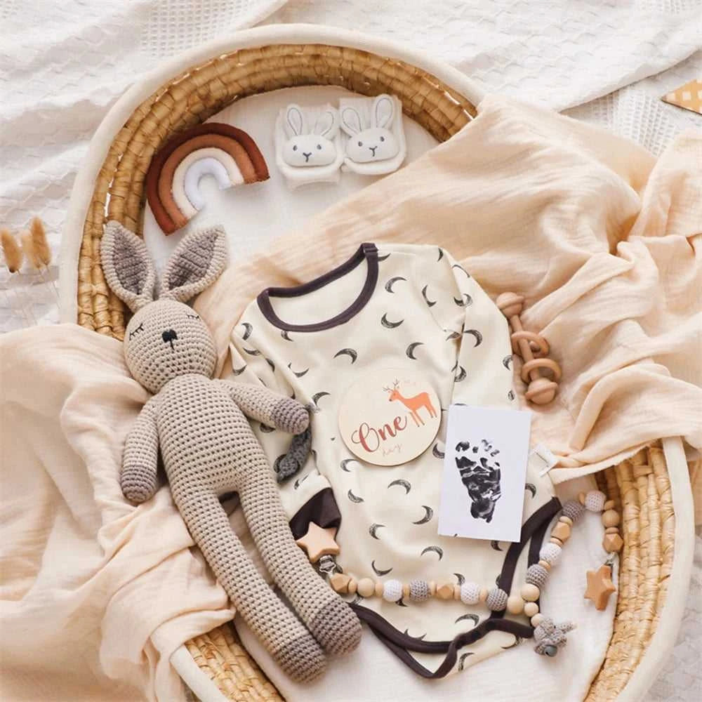 Baby Bear Milestone Number Monthly Memorial Cards Newborn Birthday Gifts Souvenir Newborn Birth Photo Photography Accessories