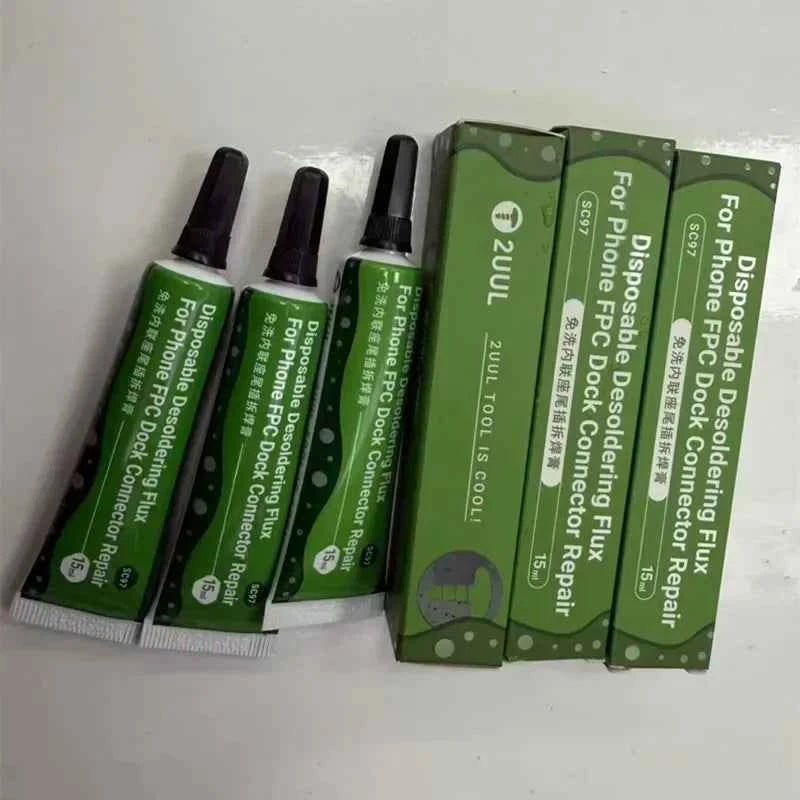 2UUL SC97 Desoldering Flux 15ml Disposable Paste for Phone FPC Dock Connector Repair No-Clean PCB Soldering Phone Welding Paste