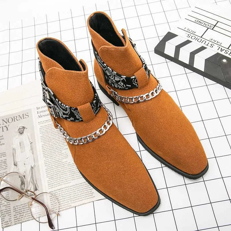 Black Men Short Boots Brown Flock Buckle Strap Round Toe Ankle Boots for Men Business Men Boots Zapatos Hombre The jack market .AU The jack market .AU Step Up Your Style: Trendy Shoes for Every Occasion! $ 106 14:100018786#brown;200000124:200000900