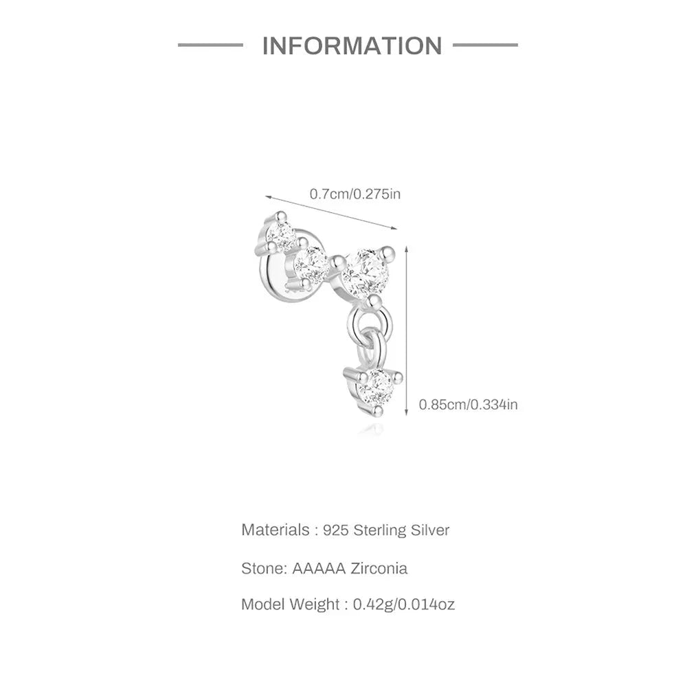 AIDE 925 Sterling Silver 1Pc Mini Shiny Heart/WaterDrop For Women Cartilage Piercing Earring INS Classic Pendant Tassel Gifts The jack market .AU The jack market .AU Jewellery & Chains $ 54 200000226:200006154#26;200001034:361180#1 piece