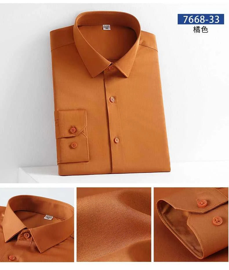 New Spring and Autumn Social Dress Ice Silk Long Sleeve Men's Shirt Business No Iron Casual Fit Pure White High Quality The jack market .AU The jack market .AU Men Fashion $ 41 14:771#21;5:100013888