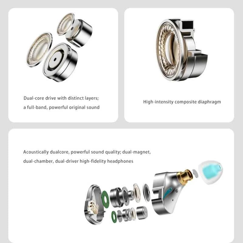 WGZBLON BLON BOOK 10MM + 6MM Dual Dynamic Driver HiFi in-Ear Earphones with High-Purity Silver-Plated Cable The jack market .AU The jack market .AU Accessories Electronics $ 82 14:10#Silver 3.5 No MIC