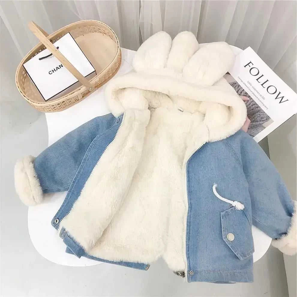Jacket for Girls Boy Children's Denim Jackets Warm Fur Cowboy Coat Baby Rabbit Ear Hooded Velvet Outerwear Kids Winter Clothes The jack market .AU The jack market .AU Mum & Kids: Essential Products for Every Family $ 55 14:771#Blue;200000463:200004187#80 for 12M