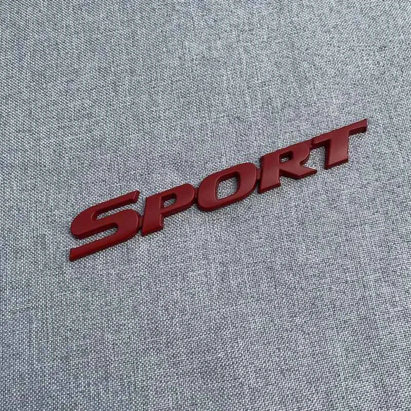 3D Metal Black Logo Sport Emblem Letters Sticker Car Front Grill Badge Trunk Decal For Sport Sticker Accessories