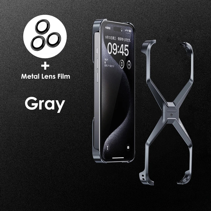AluGuard Rimless Armor Case for iPhone 13-16 Pro Max – Shockproof, Removable Design & Advanced Heat Dissipation