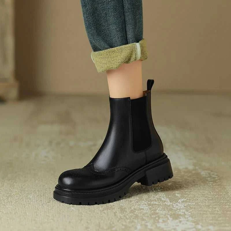 NEW Autumn Boots Women Split Leather Shoes for Women Round Toe Chunky Heel Women Boots Winter Black Chelsea Boots сапоги женские The jack market .AU The jack market .AU Step Up Your Style: Trendy Shoes for Every Occasion! $ 131 14:365458#Brown;200000124:100010481