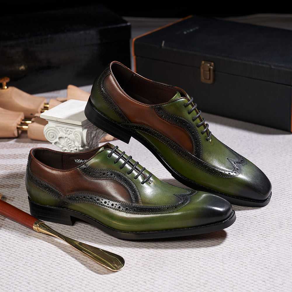 Luxury Italian Men's Oxfords Genuine Leather Brogue Wingtip Wedding Party Dress Shoes for Men Classic Lace-Up Office Formal Shoe The jack market .AU The jack market .AU Step Up Your Style: Trendy Shoes for Every Occasion! $ 130 14:175#Green;200000124:200000288#US 7.5