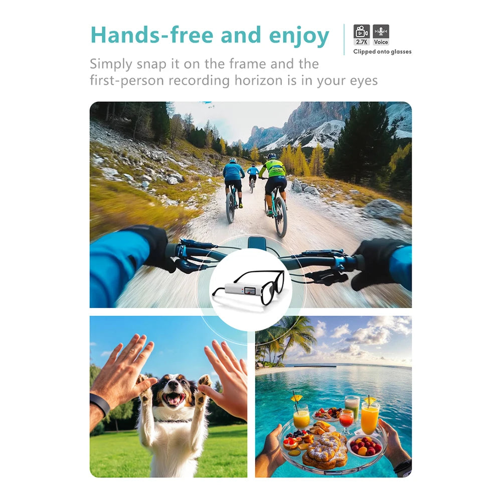 1080P HD Wearable Glasses Camera 4K Small Sport Cam Bodycam Go Pro WiFi Digital Video Recorder DVR Camcorder for Driving Hiking