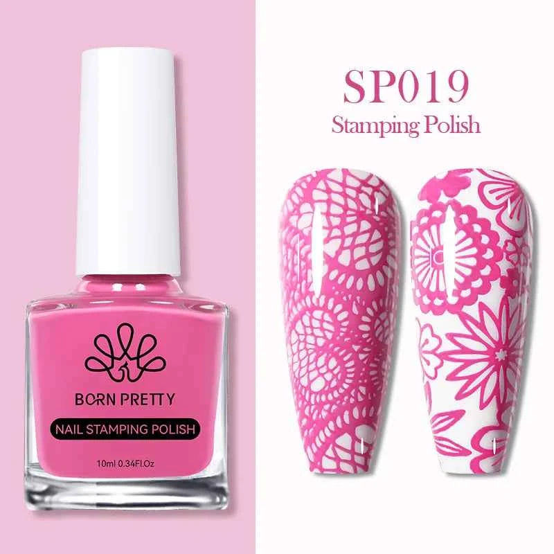BORN PRETTY Stamping Nail Polish Set - Vibrant 10m Colors for Stunning Nail Art Designs