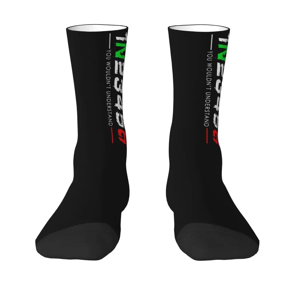 All Season Socks 1N23456 Motorcycle Gear Biker Merch for Female Male Non-slip Socks All Seasons Birthday Present