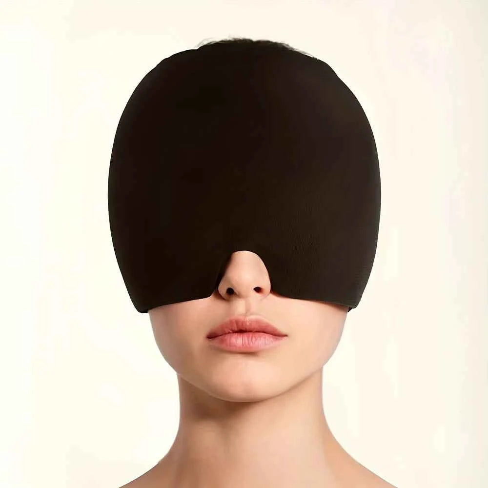 Migraine Relief Cap - Dual Hot & Cold Therapy Head Wrap for Headaches, Sinus Pressure & Puffy Eyes