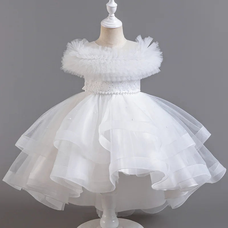 GlamourKids Elegant Lace Mesh Sleeveless Evening Gown for Girls 3-12 - Perfect for Summer Parties