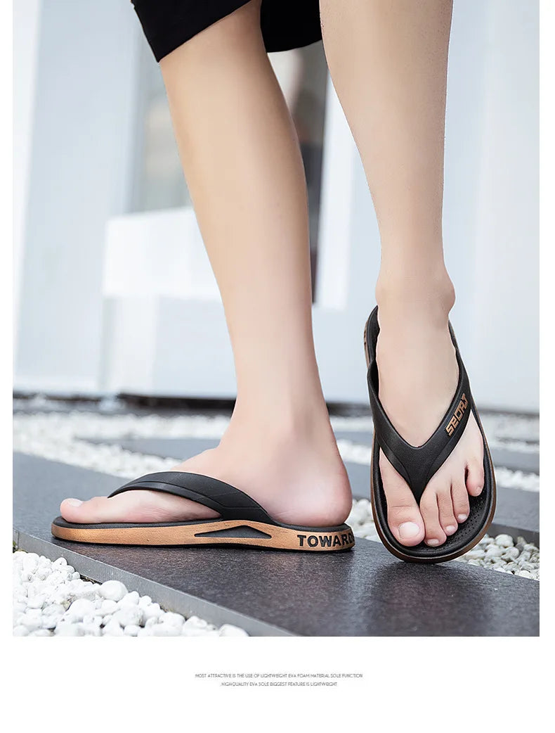 Wholesale Men's Flip Flops Non-Slip Beach Slippers - Outdoor Sandals Breathable Fashion Summer for Men