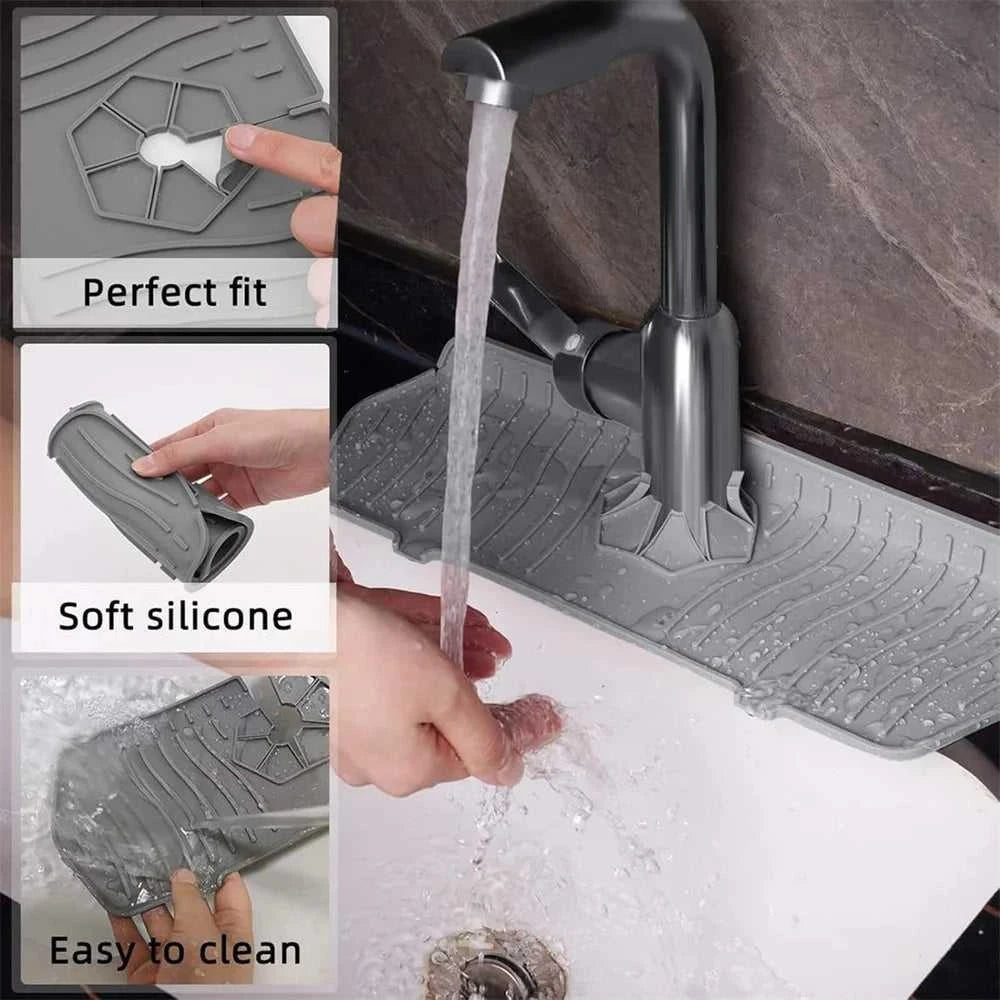 Silicone Drain Mat, Kitchen Faucet Sink Splash Guard, Sink Draining Pad Behind Faucet,For Kitchen & Bathroom Countertop Protect The jack market .AU The jack market .AU Home $ 50 14:29#35CM White