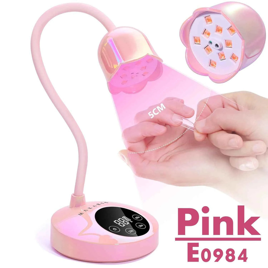 Makartt Mini UV LED Nail Lamp - Rechargeable & Fast-Curing Gooseneck Design for Perfect Gel Nails at Home