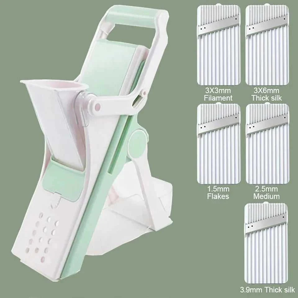 Donirt 5 in 1 Vegetable Cutter Mandoline Slicer Manual Food Chopper Fruit Potato Cucumber Carrot Meat Slicer Shredder Safe Slice The jack market .AU The jack market .AU Home $ 65 14:200006153#5 Blades