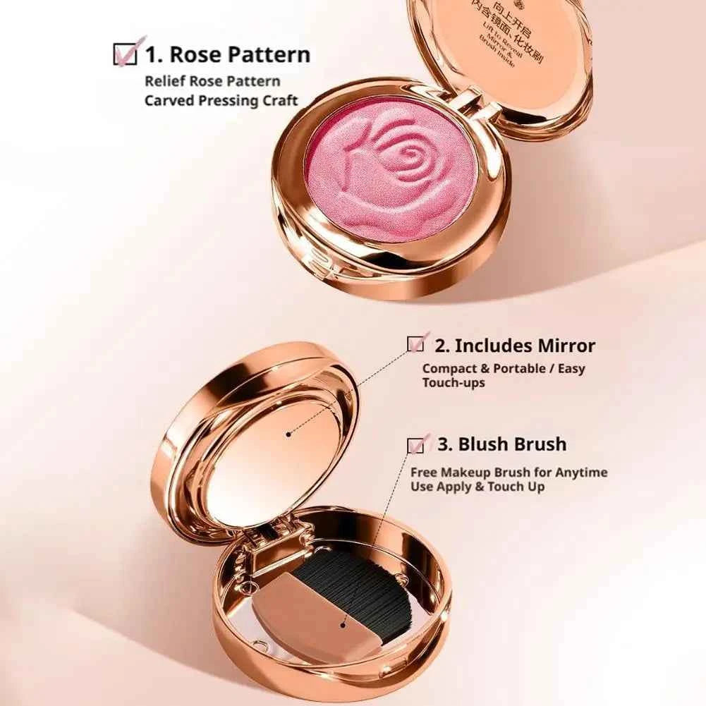 Radiant Rose 3-in-1 Blush Palette – Shiny & Matte Finishes for a Bright, Lasting Glow