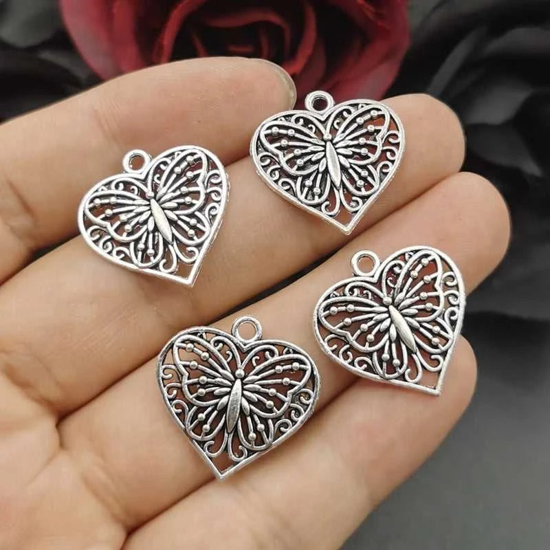 20pcs Charms Heart Butterfly 22x20mm Tibetan Silver Color Pendants Antique Jewelry Making DIY Handmade Craft The jack market .AU The jack market .AU Jewellery & Chains $ 53 200001033:504#1-yinse