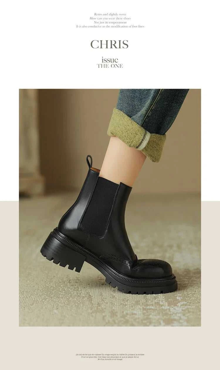 NEW Autumn Boots Women Split Leather Shoes for Women Round Toe Chunky Heel Women Boots Winter Black Chelsea Boots сапоги женские The jack market .AU The jack market .AU Step Up Your Style: Trendy Shoes for Every Occasion! $ 131 14:365458#Brown;200000124:100010481